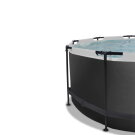 EXIT Black Leather pool 12ft x 48in with sand filter pump and dome - black