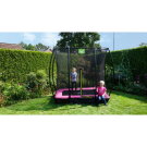 EXIT Silhouette ground trampoline 5x7ft with safety net - pink