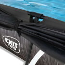 EXIT Black Wood pool 7ft x 5ft x 25.6in with filter pump and canopy - black