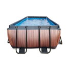 EXIT Wood pool 13ft x 6.6ft x 48in with sand filter pump - brown