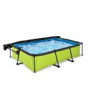 EXIT Lime pool 10ft x 6.6ft x 25.6in with filter pump and canopy - green