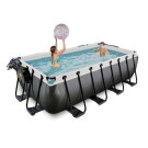 EXIT Black Leather pool 13ft x 6.6ft x 39in with sand filter pump and dome - black