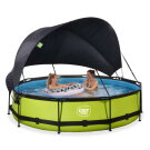 EXIT Lime pool 12ft x 30in with filter pump and canopy - green