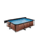EXIT Wood pool 7ft x 5ft x 25.6in with filter pump and canopy - brown