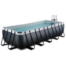 EXIT Black Leather pool 18ft x 8ft x 48in with sand filter pump - black