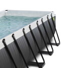 EXIT Black Leather pool 13ft x 6.6ft x 48in with sand filter pump - black