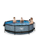 EXIT Stone pool 10ft x 30in with filter pump and dome - grey