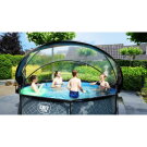 EXIT Black Wood pool 10ft x 30in with filter pump and dome - black