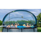 EXIT Black Leather pool 15ft x 48in with sand filter pump and dome and accessory set - black