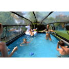 EXIT Black Leather pool 18ft x 8ft x 39in with sand filter pump and dome - black