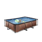EXIT Wood pool 10ft x 6.6ft x 25.6in with filter pump - brown