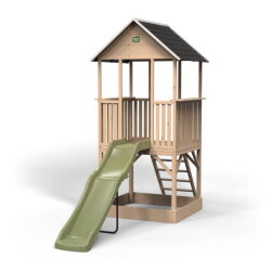 EXIT Panorama 500 wooden playhouse with slide and sandpit