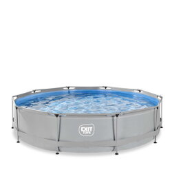 EXIT Soft Grey pool 12ft x 30in with filter pump - grey