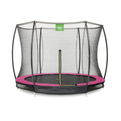 EXIT Silhouette ground trampoline 10ft with safety net - pink