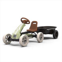 EXIT Foxy pedal go-kart with trailer for kids green | from 2 years