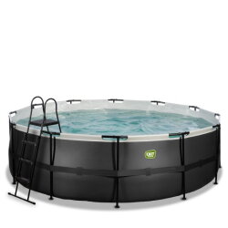 EXIT Black Leather pool ø450x122cm with sand filter pump - black