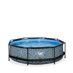 EXIT Stone pool 10ft x 30in with filter pump - grey