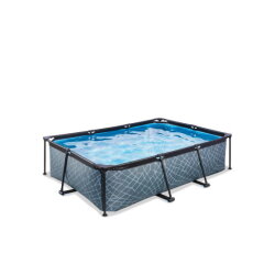 EXIT Stone pool 7ft x 5ft x 25.6in with filter pump - grey