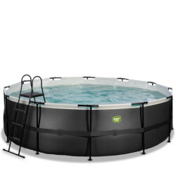 EXIT Black Leather pool 16ft x 48in with sand filter pump - black
