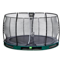 EXIT Elegant Premium ground trampoline ø427cm with Deluxe safety net - green