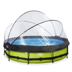 EXIT Lime pool ø360x76cm with filter pump and dome - green