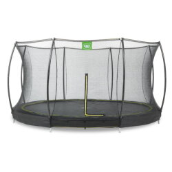 EXIT Silhouette ground trampoline 14ft with safety net - black