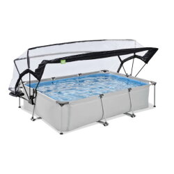 EXIT Soft Grey Pool 10x6.6x2ft with Filter Pump & Dome