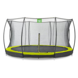 EXIT Silhouette ground trampoline 14ft with safety net - green