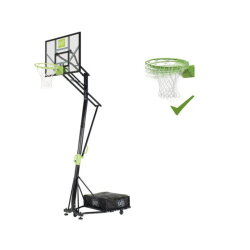 EXIT Galaxy portable basketball backboard on wheels with dunk hoop - green/black