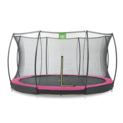 EXIT Silhouette ground trampoline ø366cm with safety net - pink