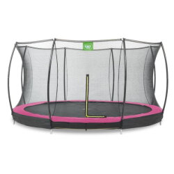 EXIT Silhouette ground trampoline ø427cm with safety net - pink