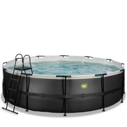 EXIT Black Leather pool ø488x122cm with sand filter pump - black