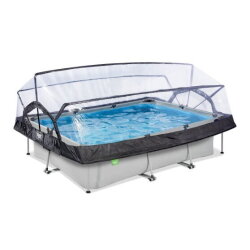 EXIT Soft Grey pool 300x200x65cm with filter pump and dome - grey