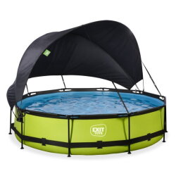 EXIT Lime pool ø360x76cm with filter pump and canopy - green