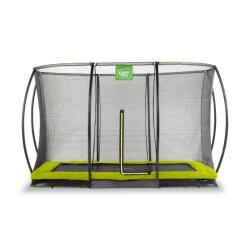 EXIT Silhouette ground trampoline 7x10ft with safety net - green