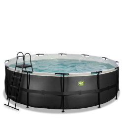 EXIT Black Leather pool 15ft x 48in with sand filter pump - black