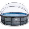 EXIT Stone pool ø488x122cm with sand filter pump and dome - grey