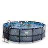 EXIT Stone pool ø427x122cm with sand filter pump - grey