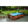 EXIT Wood pool 300x200x65cm with filter pump - brown