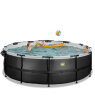 EXIT Black Leather pool ø450x122cm with sand filter pump and dome and accessory set - black