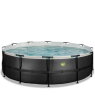 EXIT Black Leather pool ø488x122cm with sand filter pump - black