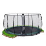 EXIT InTerra ground level trampoline ø427cm with safety net - green