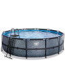 EXIT Stone pool ø488x122cm with sand filter pump - grey