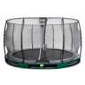 EXIT Elegant ground trampoline ø427cm with Economy safety net - green