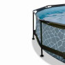 EXIT Stone pool ø300x76cm with filter pump and dome - grey