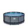 EXIT Stone pool ø360x122cm with sand filter pump - grey