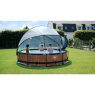 EXIT Stone pool ø360x76cm with filter pump and dome - grey