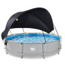 EXIT Soft Grey pool ø360x76cm with filter pump and canopy - grey