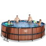 EXIT Wood pool ø488x122cm with sand filter pump - brown