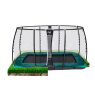 EXIT Supreme ground level trampoline 214x366cm with safety net - green